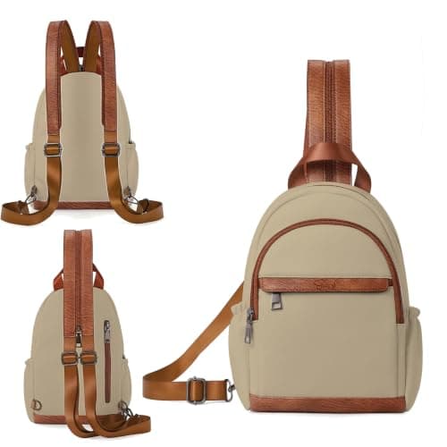 ECOTISH Women's Backpack, Anti Theft Rucksack, Travel Shoulder Bag, Small Sling Bag Casual Daypacks School Bag for Girls Ladies Mini Fashion Crossbody Bag for College Work