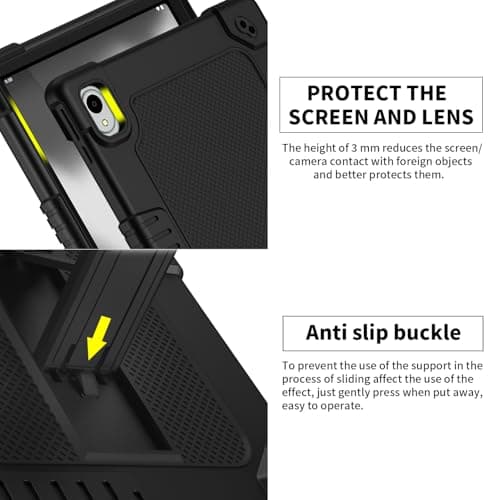 Kebiory for Onn 12.1 inch Tablet Pro 100146663 Case 2024 Friendly Case with Shoulder Strap Stand for New Walmart Onn 12.1 inch Tablet Pro 2024 Model Cover (Black) — view 6