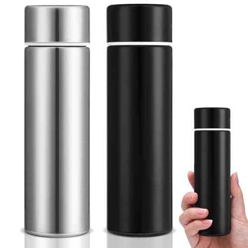 saerryor 2 Pcs Stainless Steel Water Bottle150MLMini Flask Black Silver