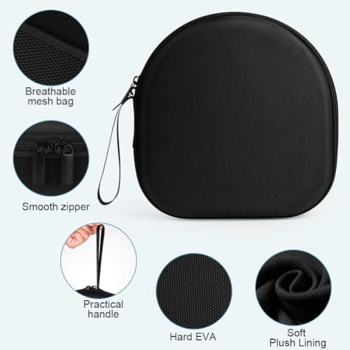 Ainiv Hard Case Compatible with Sony WH-CH700/710/720N WH-1000XM4 and JBL 720BT 710BT Wireless Noise Cancelling Headphones, Travel Case Carrying Cover Bag with Removable Inner Support (Black) — view 3