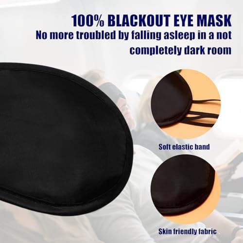 10pcs Sleep Eye Mask Shade Cover, Sleeping Blindfold, Sleeping Eye Mask, for Travel, Plane, Nap, Hotel, Game, for Women and Men (Black) — view 5