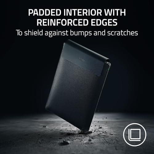 Razer Laptop Sleeve 16" - with Wireless Charging - Two MagSafe-Compatible Zones for Phone and Earbuds - Up to 15 W Fast Charging -Padded Interior - Lightweight Polyester Weave | Black — view 5