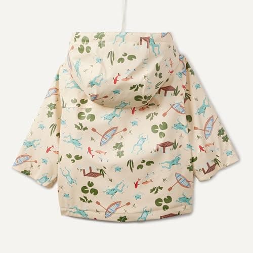 Amazon Essentials x Sofia Grainge Baby Boys' Water-Repellent Rain Jacket, Light Tan Frogs, 12 Months — view 5