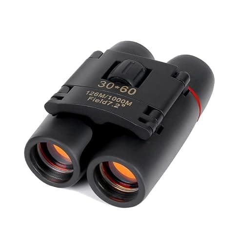 30x60 Compact Folding Binoculars, Folding Telescope With Clean Cloth and Carry Case for Adults, Outdoor, Travel, Birding, Birdwatching, Hiking, Sightseeing