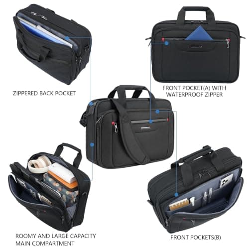 VANKEAN Laptop Briefcase Fits 15.6"-16" Laptop Slim Expandable Shoulder Bag — view 5