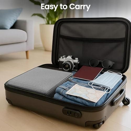 M.J COMFY-LIFE Travel Foldable Yoga Mat — 5mm Non-Slip Portable Exercise & Gym Mat for Yoga, Pilates, Travel & Fitness (Lightweight, Water-Resistant, Fits Backpack) — Unisex (Gray) — view 4