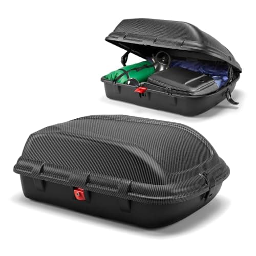 VonHaus Car Roof Box 270L – Weather Resistant Storage Carrier with Carbon Fibre Effect Finish & UV Resistant – 9.5 Cubic Feet with Central Locking System & Universal Fixing for Travel & Luggage