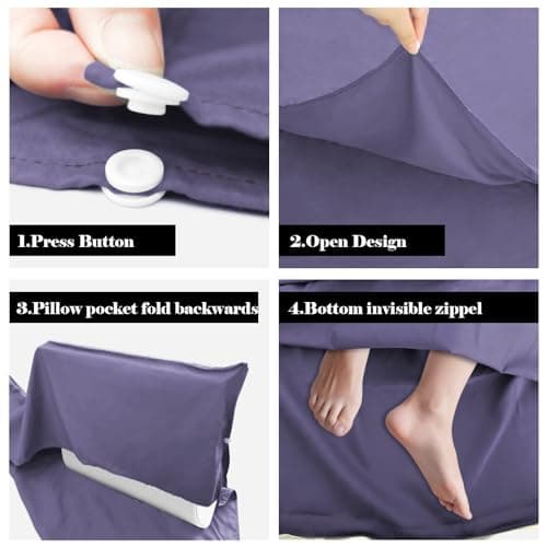 BREENHILL Sleeping Bag Liner, Camping Travel Sheet with Zip, Purple 80cm — view 5