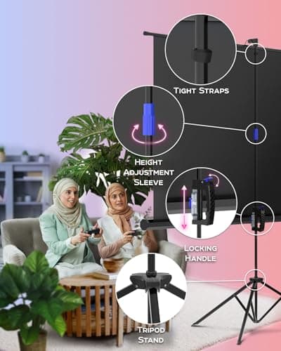 PropVue Projector Screen with Stand 84 inch - 16:9 HD Premium Wrinkle-Free Tripod Screen for Projector with Carry Bag and Tight Straps — view 4
