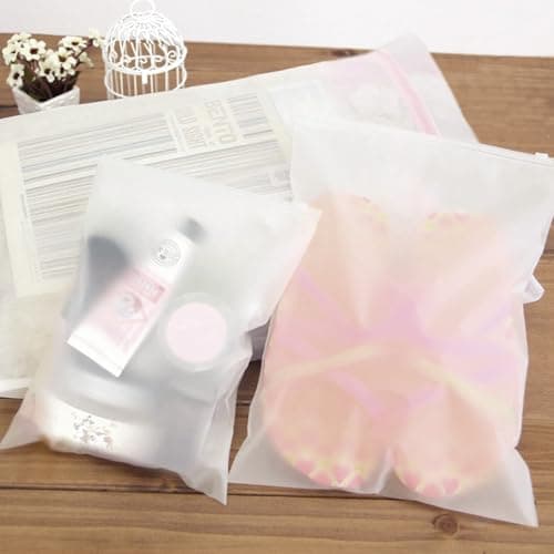 KINETOX 40PCS Reusable Ziplock Bags Large 20 x 30 cm Frosted Waterproof Plastic Clothes Bags Hospital Bag Organiser Pouches Zip Lock Travel Bag for Wardrobe Cosmetics Shoes Suitcase Organiser — view 4