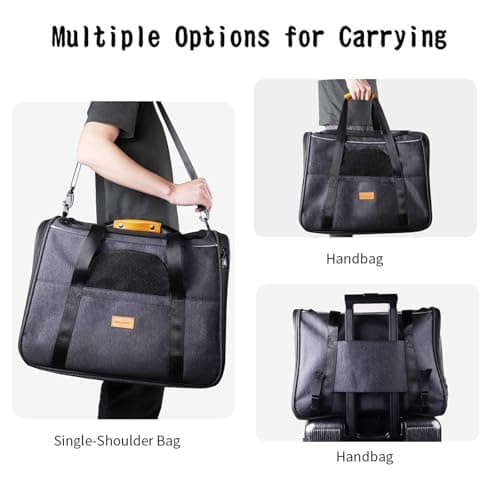 Morpilot Cat Carrier Airline Approved Pet Carrier up to 9kg Portable Dog Hand Bag Breathable Small Travel Cage with Adjustable Shoulder Strap and Collapsible Bowl — view 6