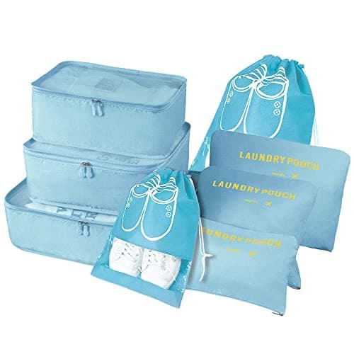 Vicloon Multifunction Packing Cubes - 8 PCS Organizer Packing Bags for Suitcase, Travel Essentials with Shoe Bag, Storage Accessories