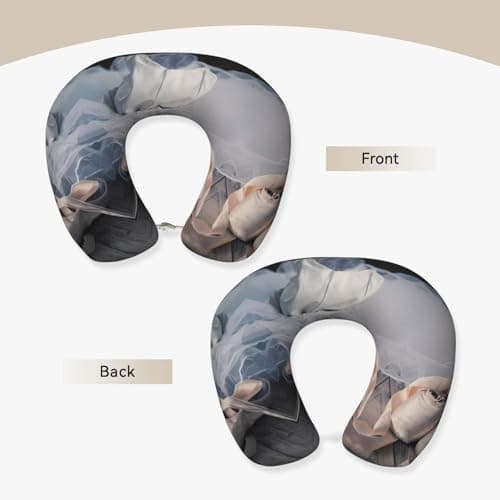 Ballet Shoe Print Memory Foam Travel Pillow - Comfortable U-Shape Neck Support for Sleep, Office, Flights & Road Trip — view 3