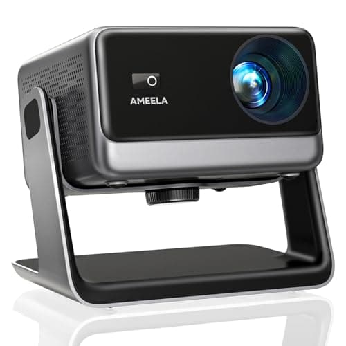 Smart 4K Projector【Netflix Included & Dolby Audio】Auto Focus & Keystone, AMEELA 30000 Lumens Portable Projector with WiFi and Bluetooth, 100,000+ Apps for Bedroom/Home/Outdoor