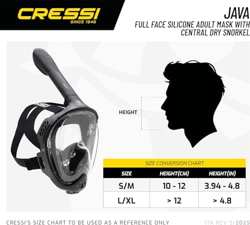 CRESSI since 1946 Java Adult Full Face Mask Compact Fit Blue/Navy Blue L/XL — view 5