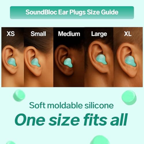 Soundbloc Earplugs™ Aurora (6 Pairs) – Reusable Super Soft Silicone Ear Plugs Noise Reduction for Sleep Focus Travel – Hearing Protection Swim Water Sports – Custom Fit 27dB Noise Cancelling — view 5