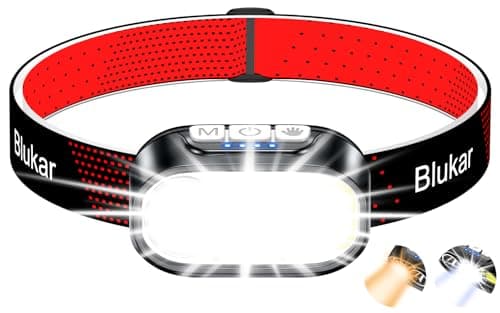 Blukar Head Torch Dual Color Temps,2000L Super Bright Rechargeable Headlamp