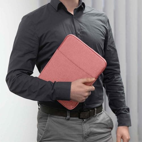 moex Tablet Case for Samsung Galaxy Tab S10 FE - Sleeve Case with Compartment for Accessories, Polyester Fibre Protective Case Minimalist with Zip, Water-Repellent, Pink — view 4