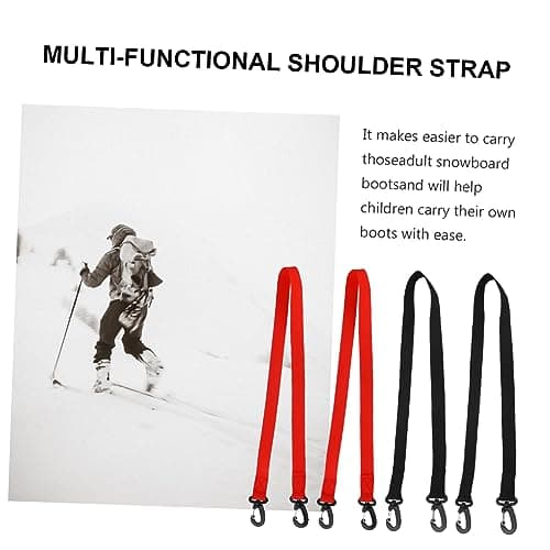 Generic Ski Boot Bag for Air Travel 4 Pack Nylon strap Boot Carrier for Snowboard Red — view 3