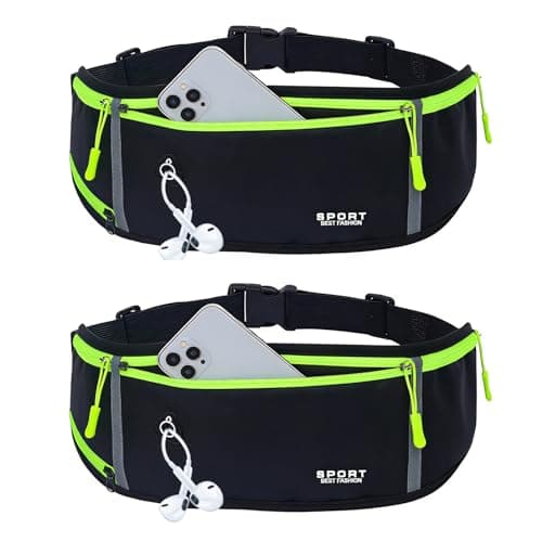 2pcs Running Belt for Women Men with Water Bottle Holder and Headphone Hole