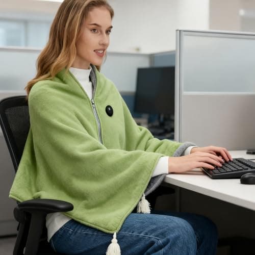 Pxcewdcx Electric Blanket Shawl, 140x80cm 3-Level USB Electric Heated Shawl, Heated Throw Blanket, 3 Heating Levels Poncho Shawls Wrap, Wearable Heateds Shawls Blankets for Couch, Bed, Sofa, Home — view 3