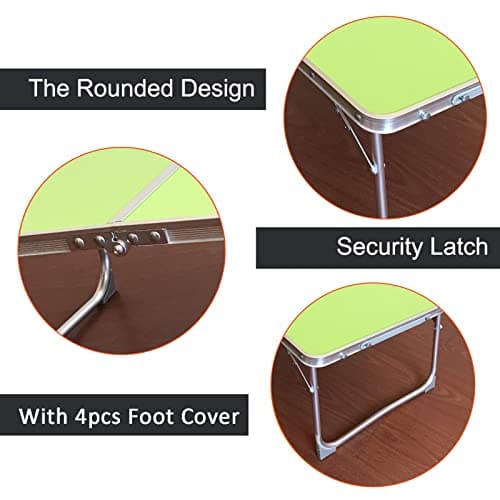 Portable Aluminium Small Folding Camping Table 60x40x26cm, Lightweight Personal Beach Table for Sand, Outdoor Dining Table for Picnic, Camp, Beach, Fishing, BBQ, Mini Bike Hike Camping Accessories — view 5
