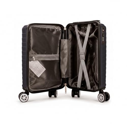 40x25x20cm Underseat Cabin Suitcase with Removable Wheels – Soft Shell Carry on Lightweight Spinner Luggage Trolley Detachable Wheels 1628 (Black) — view 4