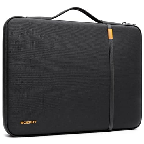 ROEPHY 16 Inch Laptop Sleeve Case, Water-Resistant Laptop Protective Carry Case with Retractable Handle for New MacBook Pro M5 Pro/Max (2026) M4/M3/M2/M1,Lenovo HP ASUS Dell Acer Chromebook, Black