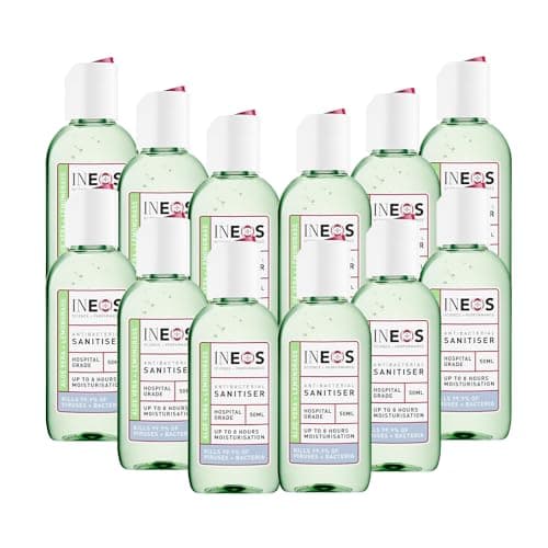 INEOS Sanitiser Pocket Gel Aloe & Lemongrass Hospital Grade 50ml, 12 Pack
