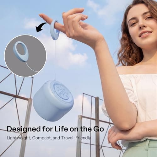 Bobtot Portable Bluetooth Speakers with Strap Mini Speaker, Blue — view 6