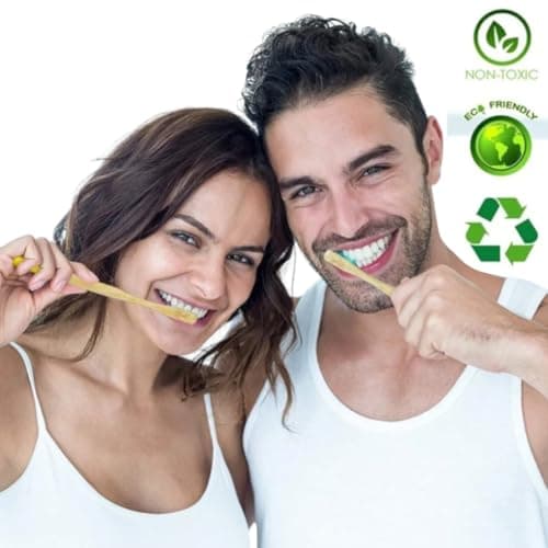 3-Pack Eco-Friendly Bamboo Toothbrushes – Organic, Biodegradable, BPA-Free with Medium Soft Bristles | Sustainable Zero-Waste Family & Travel Gift — view 4
