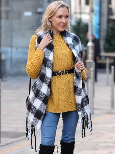 Style Slice Women's Tartan Plaid Blanket Scarf Oversized Shawl Wrap — view 4