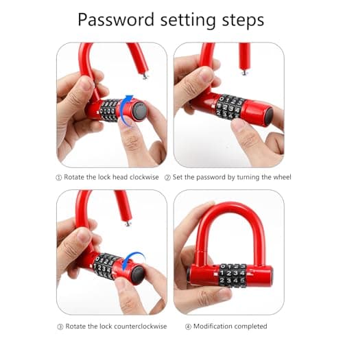 CAZSTYK High-Security Bike Chain U-lock, Alloy Steel Anti-Theft Combination Padlock for Travel & Camping Bike Box — view 3