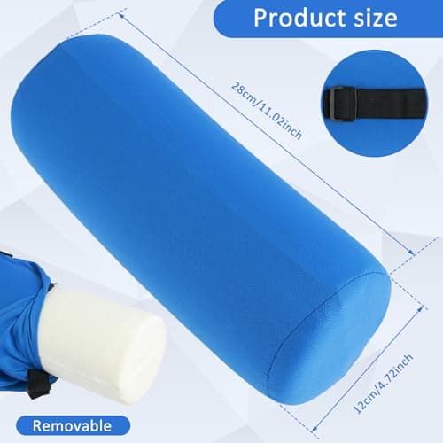 Gatphy Lumbar Roll Pillow Memory Foam Roll Pillow Adjustable Cylindrical Backrest Sofa Cushion with Removable Washable Cover Elastic Strap 11 Inch Lumbar Support Pillow for Office Chair Couch (Blue) — view 5