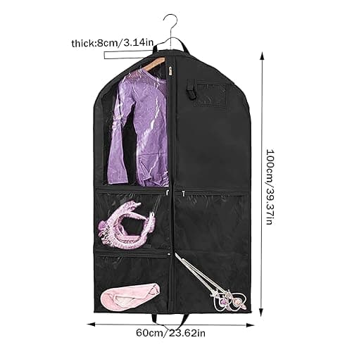 Garment Bag 1 x Multifunctional Garment Bags Suit 8 x 60 x 110 cm, Premium Clothes Cover Waterproof with Window Foldable Travel for Dresses Jackets Shoes Accessories — view 2