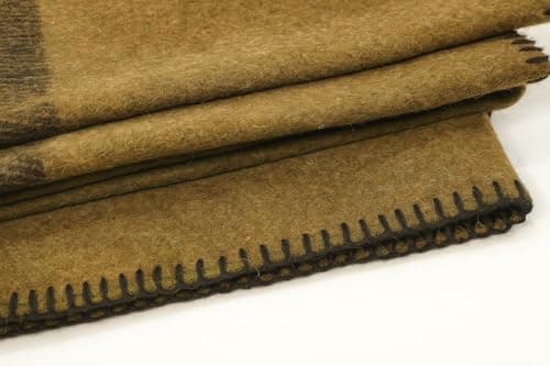 German Army Wool Blanket, 165 x 225 cm, 2.5 kg, Thick, Warm & Durable - Heavy Duty for Camping, Outdoor, Survival, Emergency, and Tactical Use Wool Fabric Throw Blanket Soft Fleece — view 5