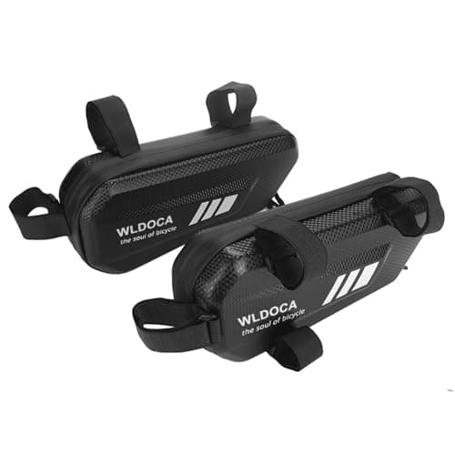 WLDOCA 2-Pack of Waterproof EVA Motorcycle Side Bags - 2L Triangle Tool Bags for Touring and Commuting on Motorbikes with Rack Compatibility,Black,A