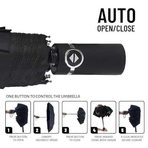 SY Compact Travel Umbrella Automatic Windproof Umbrellas Strong Compact Umbrella for Women Men — view 4