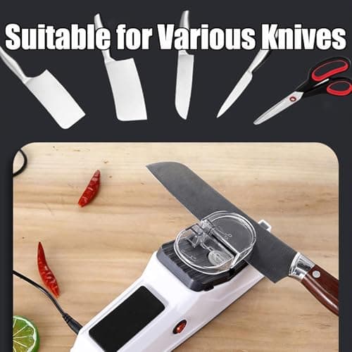 Surudoisharp Pro Electric Knife Sharpener，5 Seconds for Quick Sharpening, Knives Automatic Knives Sharpener, Knife Sharpener with Protective Cover for Kitchen Knives-A — view 2