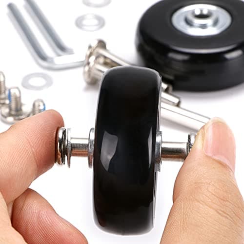 IGNPION 4 Wheels Suitcase Spare Wheels Repair Bearings Luggage Suitcase 45x18mm Black Fashion, black, Fashion — view 4