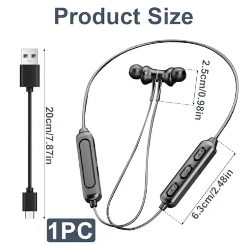 Neckband Headphones Wireless for Running Gifts Bluetooth 5.0 Microphone — view 2