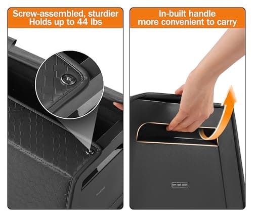 POKSRI Car boot organiser,storage organizers,lid Box,PU Leather & PP Honeycomb Board,Fixed with screws extremely sturdy,Collapsible and Adjustable,25.6''L x 13''W x 12.4''H,4K inches³(size C) — view 6