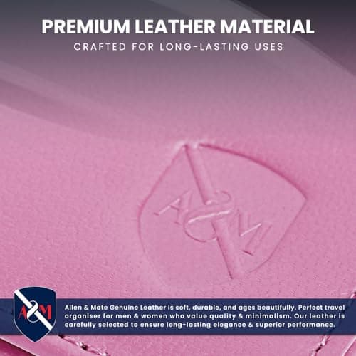 ALLEN & MATE Passport Holder Travel Wallet, 100% Leather RFID Blocking Travel Document Organiser for Men & Women — view 4