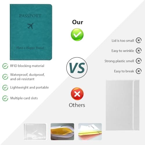 OFFCUP Passport Holder Cover, PU Leather RFID Blocking Passport Cover — view 5