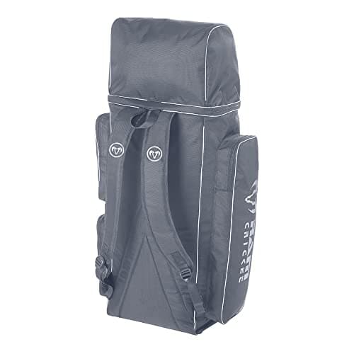 Ram Cricket Duffle Kit Bag – Senior & Junior Sizes – Durable Cordura Material, Y2K-Nylon Grade 8 Zips, Padded Shoulder Straps, Large 105L Capacity, Helmet, Bat & Shoe Pockets, Side Storage – Dark Grey — view 2