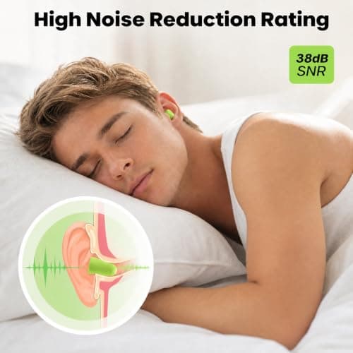 Boyfield Ultra Soft Foam Earplugs 60 Pairs Ear Plugs for Sleep (Green) — view 6