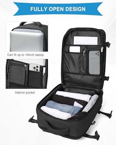 SZLX Ryanair Cabin Bags 40x20x25 Underseat Rucksack for plane Hand Luggage Bag Easyjet Cabin Bag 45x36x20 underseat Carry On Backpack Laptop Bag Women Travel Backpack Cabin Size with Shoe Compartment — view 6