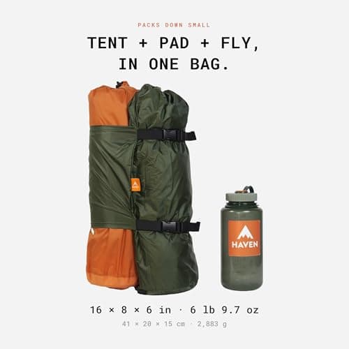 Haven Tent XL - Forest Camo - Complete Lay-Flat Hammock Tent for Camping - Includes Insulated Pad and Rainfly - 80"x30" — view 6