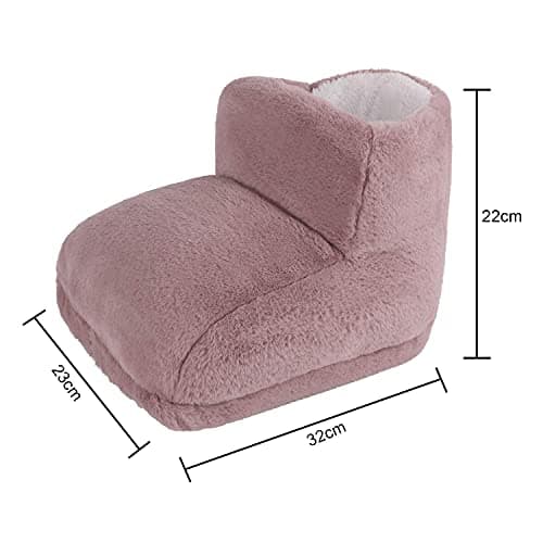 Cozy USB Rechargeable Electric Heated Foot Warmers Winter Home Office Thick Plush Foot Heater Thermal Heating Pad Cushion Heat Therapy Feet Warmer Boots Footwear… — view 6