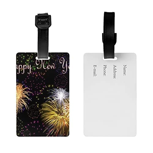 Luggage Tag Identifier Happy New Year Travel Home Luggage Tags for Backpacks,= Travel Bags, Women, Men, Kids School Bags — view 2